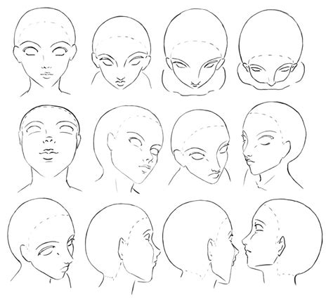 anime head angles|drawing head sketch anime.